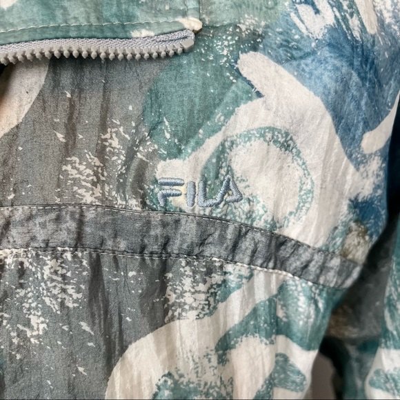 Rare Vintage 80s Fila Zip Up Windbreaker Abstract Print S - Picture 5 of 14